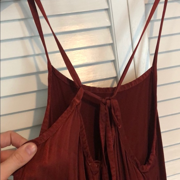 Lacausa Burgundy Silky Slip Maxi Dress - Picture 4 of 6